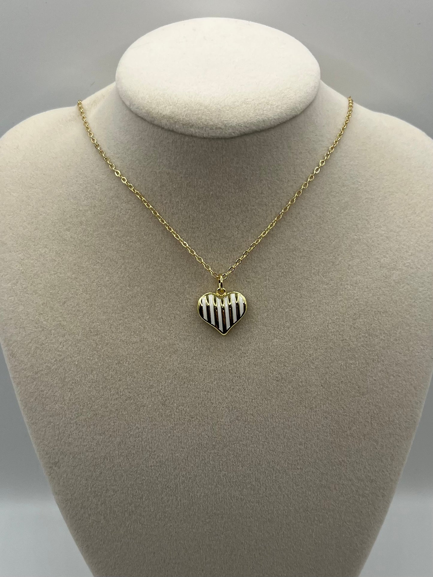 Striped Heart Necklace