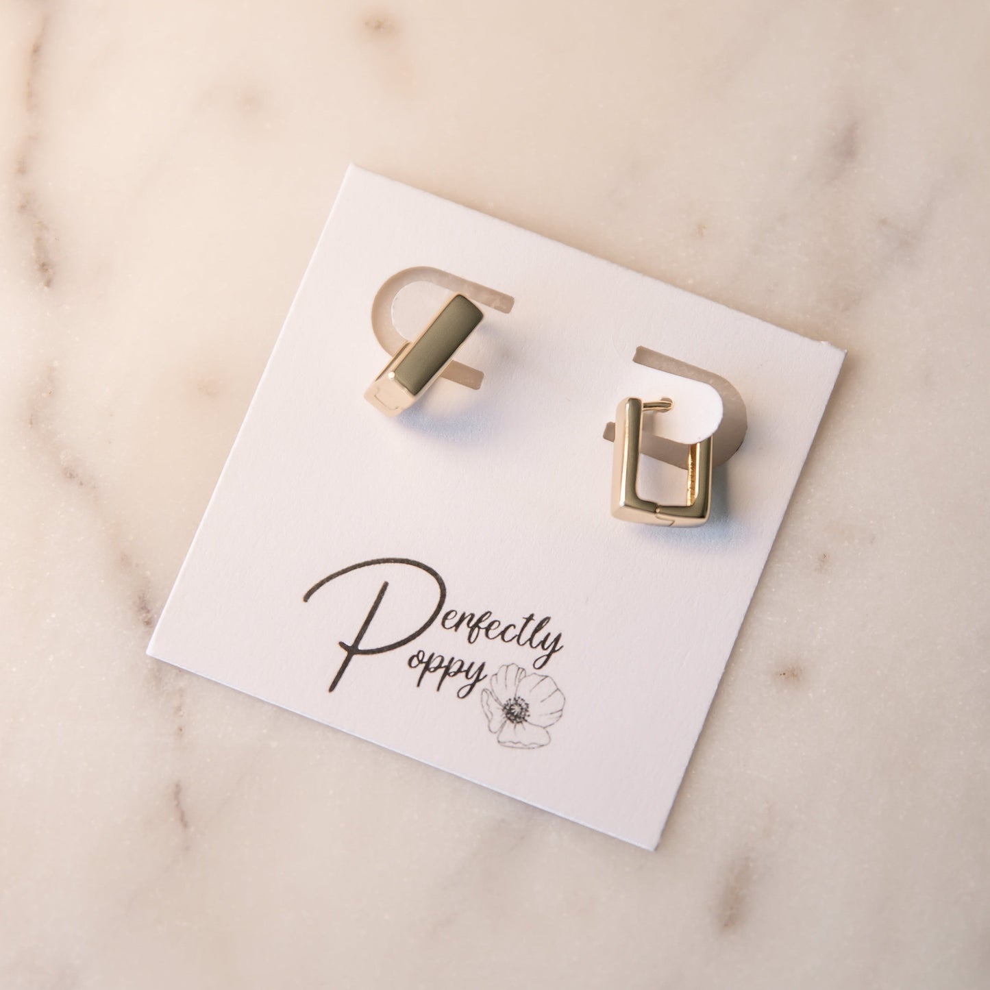 Modern Square Huggie Earring