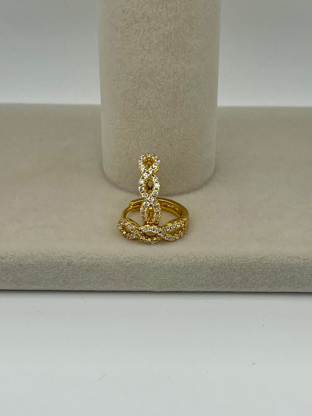 Braided Diamond Huggie