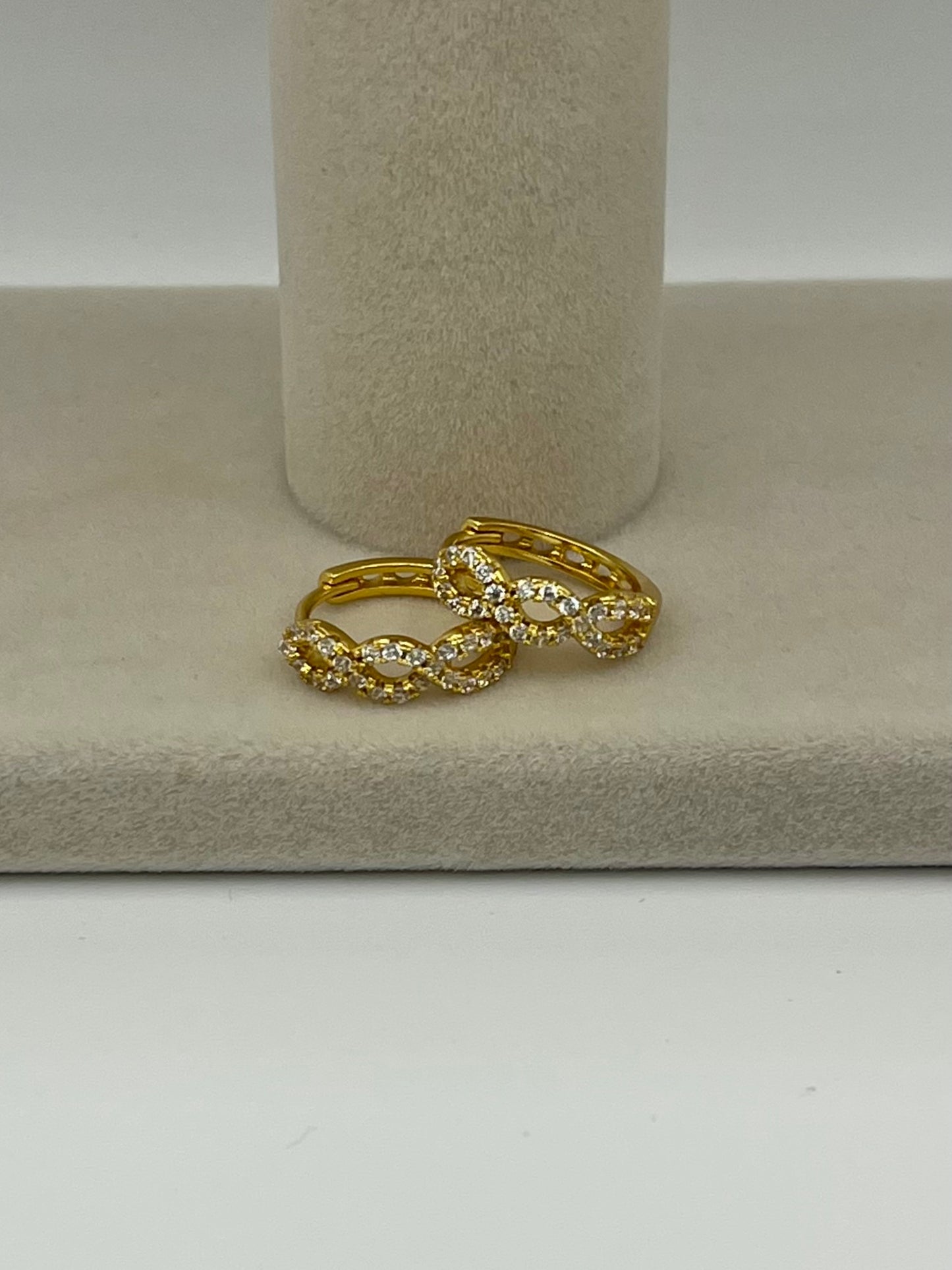 Braided Diamond Huggie
