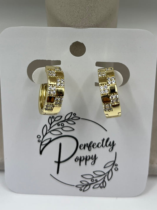Gold Checker Huggie